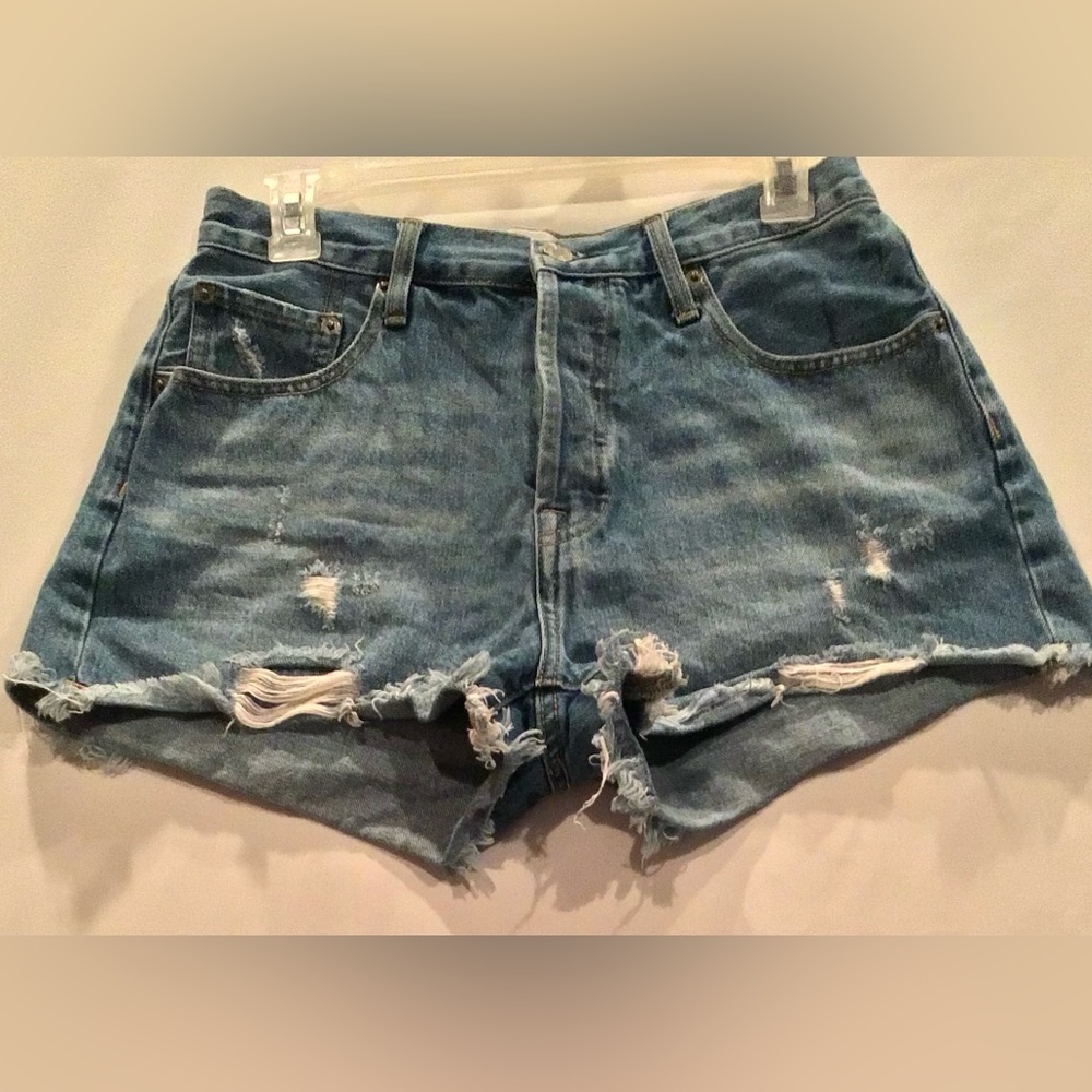 298 By Together Blue Distressed Jean Shorts size 11
